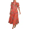 Oliphant Gretchen Scott The Damsel Plume Midi Dress In Coral In Pink