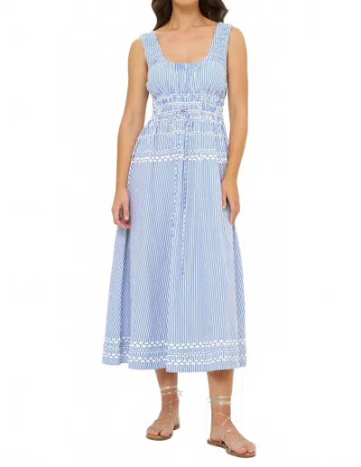 Oliphant Harper Midi Dress In Sconset Blue In Multi