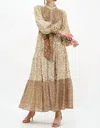 OLIPHANT HIGH NECK BUTTON MAXI DRESS IN OLIVE/MARCHESA