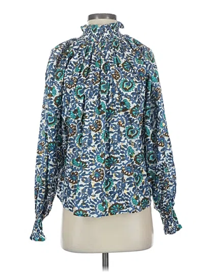 Pre-owned Oliphant Long Sleeve Blouse In Blue