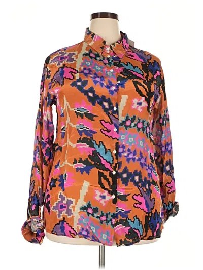 Pre-owned Oliphant Long Sleeve Blouse In Orange