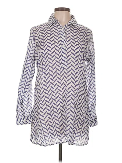 Pre-owned Oliphant Long Sleeve Blouse In Silver