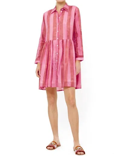 Oliphant Long Sleeve Shirt Mini Dress In Cabana In Multi