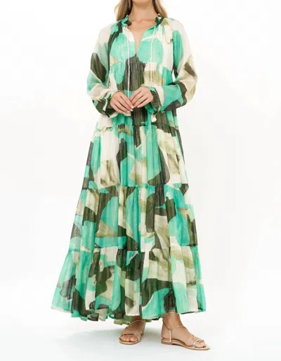 oliphant green dress Peach, Red, Green, Mustard Dotted Sunrise “Emilie” Dress - S/M - Cotton main image 1
