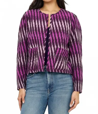 Oliphant Magenta Quilted Jacket In Ikat Purple