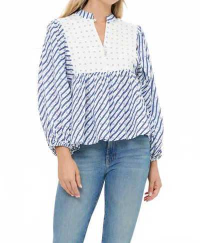 Oliphant Mandarin Balloon Top In Dipsy In Multi