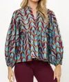 Oliphant Mandarin Balloon Top In Tulip Orange In Multi