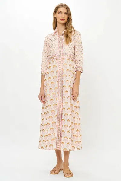 Oliphant Maxi Shirt Dress In Arbor Coral In Neutral