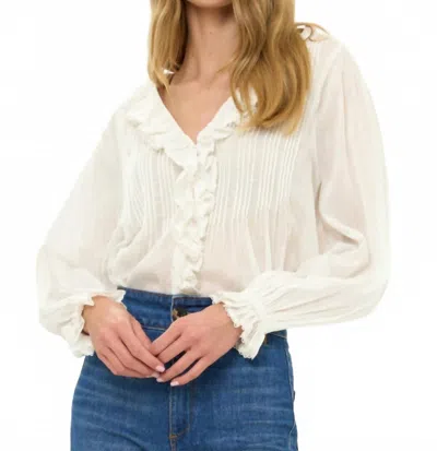Oliphant Mila Ruffles Top In Hepburn Cloud In White