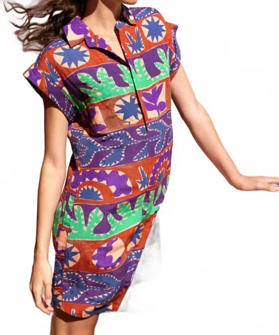 Oliphant Mini Shirt Dress In Canyon In Multi