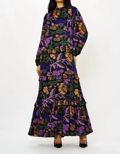 Oliphant Mock Neck Maxi Dress In Turin Peri In Multi