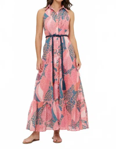 Oliphant Nautilus Sleeveless Shirt Dress In Navy Multi
