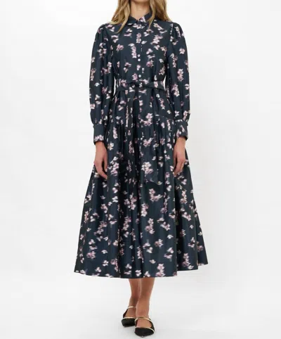 Oliphant Nora Dress In Black Lebombo In Blue