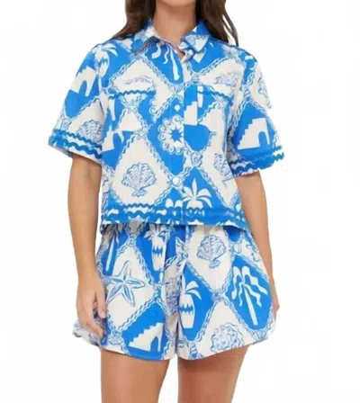 Oliphant Parker Top In Asteria In Blue