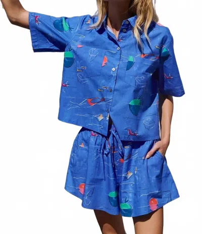Oliphant Parker Top In Dip Blue