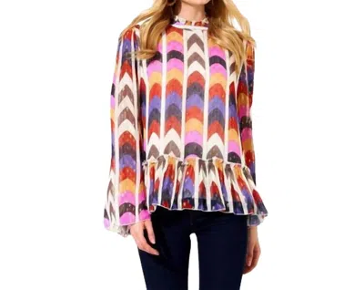 Oliphant Peplum Blouse In Milano In Multi