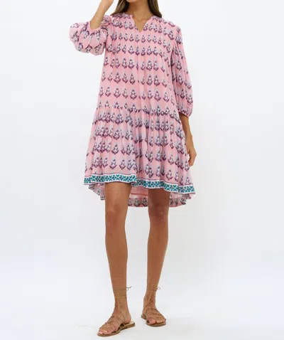 Oliphant Pintuck Drop Waist Mini Dress In Bodrum Pink