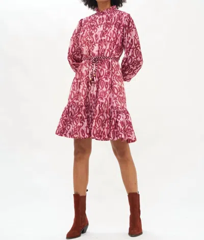 Oliphant Pintuck Flirty Dress In Sonoma/raisin In Pink