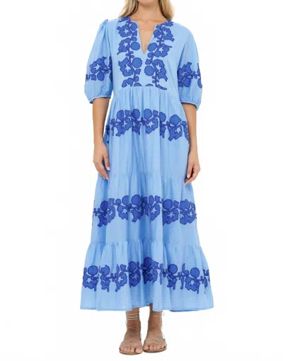 Oliphant Puff Maxi Dress In Tangier Blue