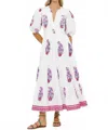 Oliphant Puff Maxi Dress In Verna Red In Multi