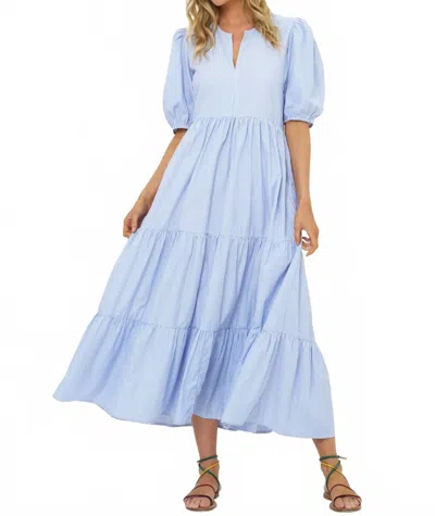 Oliphant Puff Sleeve Chatham Maxi Dress In Blue