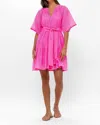 Oliphant Delray Raglan Belted Mini Dress In Pink In Multi