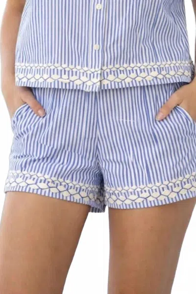Oliphant Riley Cotton Poplin Shorts In Sconset Blue