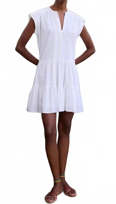 Oliphant Roll Sleeve Mini Dress In Domino White