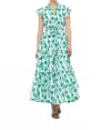 Oliphant Ruffle Collar Button Maxi Dress In Toscana Green In Green