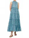 Oliphant Ruffle Tiered Maxi Dress In Goa Blue In Blue