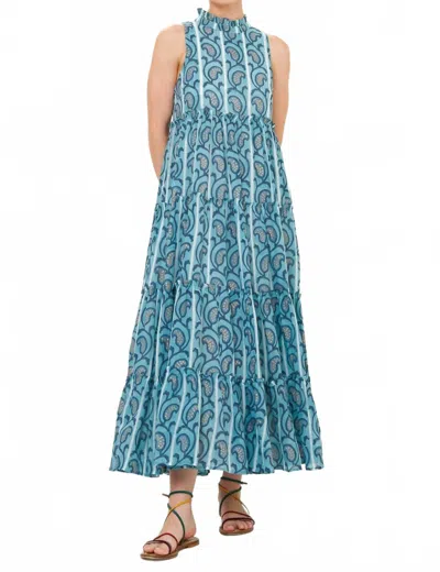 Oliphant Ruffle Tiered Maxi Dress In Goa Blue
