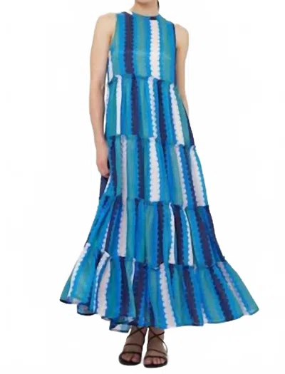 Oliphant Ruffle Tiered Maxi Dress In Meko Blue