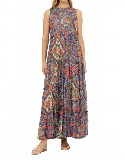 Oliphant Ruffle Tiered Maxi Dress In Persia Cobalt In Multi