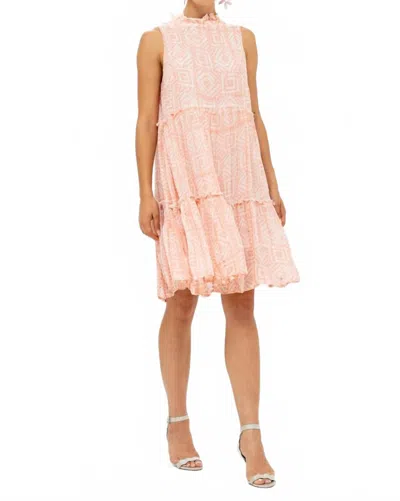 Oliphant Ruffle Tiered Short Dress In Bali Pink In Multi