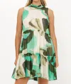 Oliphant Ruffle Tiered Short Dress In Ginkgo Green In Green