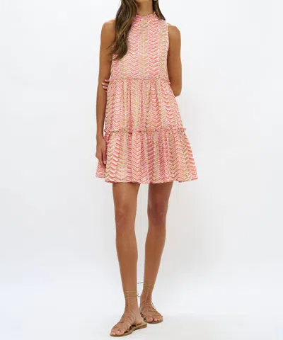 Oliphant Ruffle Tiered Short Dress In Sonoma Orange In Multi