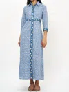Oliphant Shirt Dress In Budapest Blue In Multi