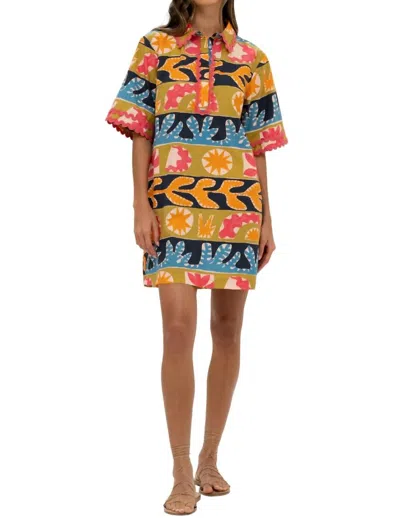 Oliphant Shirt Dress In Canyon Red In Multi