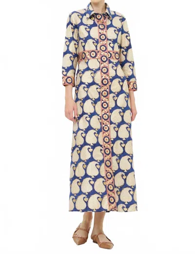 Oliphant Shirt Maxi Dress In Agra Navy In Blue