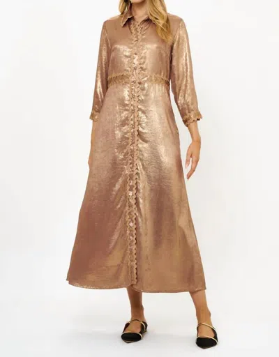 Oliphant Shirt Maxi Dress In Gold