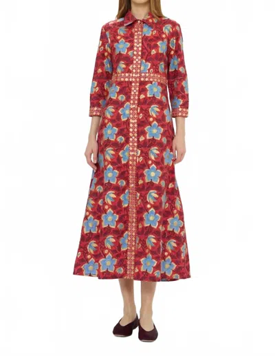 Oliphant Shirt Maxi Dress In Kildare Red