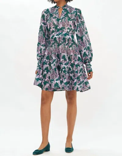 Oliphant Shirt Waist Mini Dress In Eden Lilac In Multi