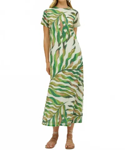 Oliphant Short Sleeve Shift Maxi Dress In Green