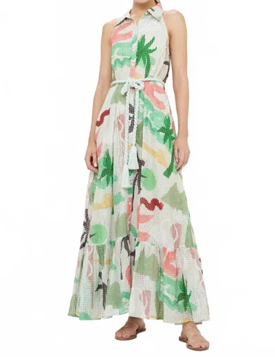 Oliphant Sleeveless Maxi Shirt Dress In Paradiso Petal In Multi