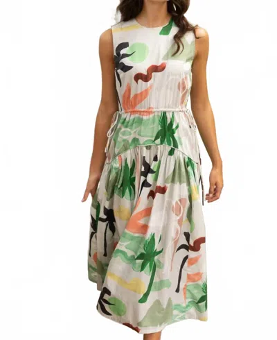 Oliphant Sleeveless Piped Maxi Dress In Paradiso In Multi
