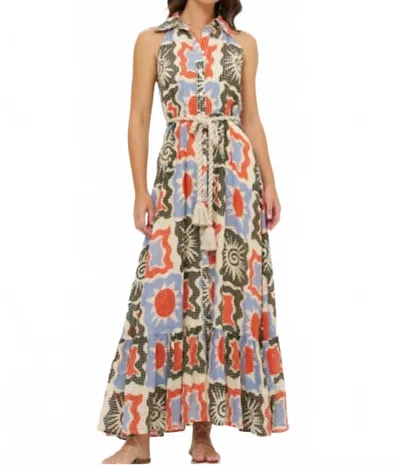 Oliphant Sleeveless Shirt Maxi Dress In Helios In Multi