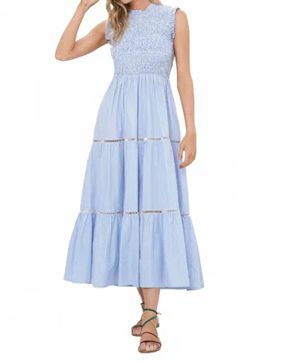 Oliphant Sleeveless Smocked Maxi Dress In Chatham Blue