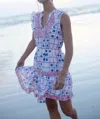 Oliphant Sleeveless Smocked Waist Short In Domino Red