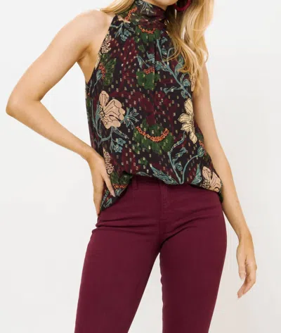 Oliphant Sleeveless Tie Neck Top In Turin In Multi