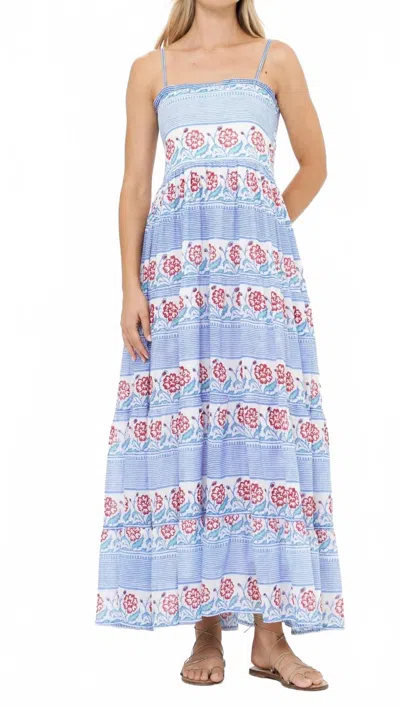 Oliphant Smocked Back Maxi Dress In Borrego Navy
